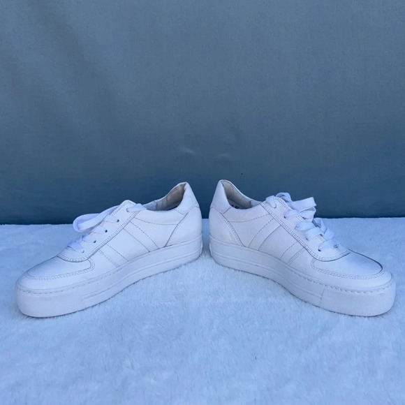 EUC Paul Green Unity Platform Sneaker Sz UK 4 = US 6.5 White Leather Retail $455 - Picture 2 of 9